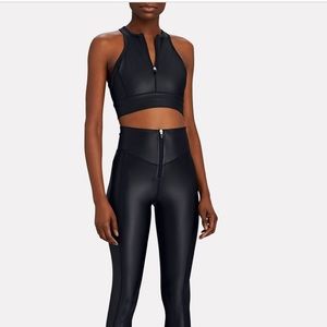 All Access Zipfront Racerback Black Sports Bra. Size S